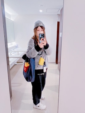 「グラニフ」｜「アイテム（ニットキャップ/ビーニー）」を使った、ゆうさん（レディース・151cm）の秋コーディネート