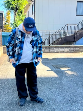 「アイテム（キャップ）」を使った、H☆Mさん（メンズ・171cm）の秋コーディネート