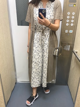 「UNIQLO（ユニクロ）のアイテム（ワンピース/ドレス）」を使った、りさるるさん（レディース・168cm）の夏コーディネート
