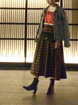 「STUDIOUS（ステュディオス）のアイテム（ブーツ）」を使った、Hanakoさん（レディース・162cm）の秋コーディネート