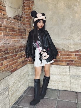 「アイテム（レインシューズ）」を使った、nikoさん（キッズ・154cm）の秋コーディネート