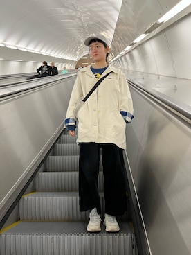 「CHUMS（チャムス）のアイテム（Tシャツ/カットソー）」を使った、りーさん（レディース・158cm）の秋コーディネート