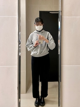 「H&M（エイチ・アンド・エム）のアイテム（ジャージ）」を使った、W.tmyさん（レディース・170cm）の冬コーディネート