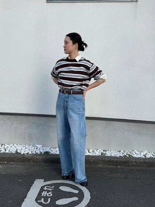 ダメージワイドデニムパンツ