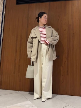 「URBAN RESEARCH（アーバンリサーチ）のアイテム（トレンチコート）」を使った、オオノさん（レディース・162cm）の冬コーディネート