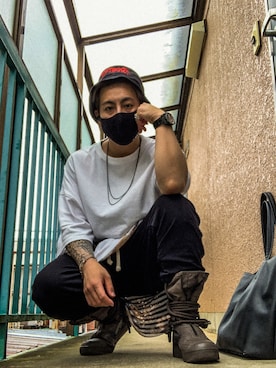 「アイテム（ネックレス）」を使った、jorgeさん（メンズ・169cm）の夏コーディネート