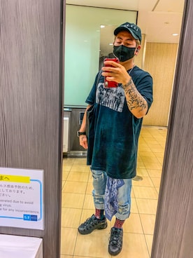 「トイレから失礼しやす」｜「アイテム（帽子）」を使った、jorgeさん（メンズ・169cm）の夏コーディネート