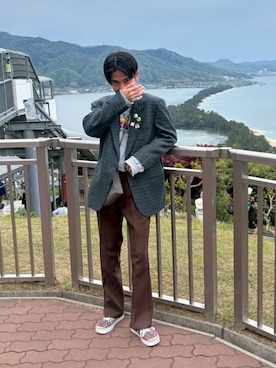 「アイテム（テーラードジャケット）」を使った、もんたさん（メンズ・163cm・20代）の夏コーディネート