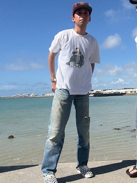 「アイテム（キャップ）」を使った、もんたさん（メンズ・163cm・20代）の夏コーディネート