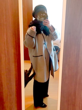 「アイテム（サロペット/オーバーオール）」を使った、anさん（レディース・155cm）の冬コーディネート