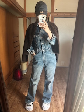 「ZARA（ザラ）のアイテム（サロペット/オーバーオール、ブルー系）」を使った、yoyoさん（レディース・168cm）の春コーディネート