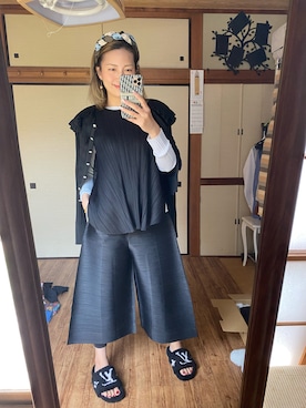 「ISSEY MIYAKE（イッセイミヤケ）のアイテム（その他トップス）」を使った、yoyoさん（レディース・168cm）の春コーディネート