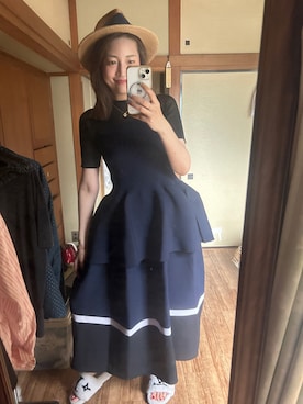 「アイテム（ハット）」を使った、yoyoさん（レディース・168cm）の夏コーディネート