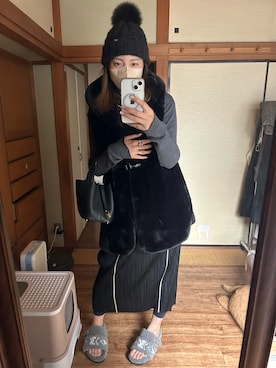 「Deuxieme Classe（ドゥーズィエムクラス）のアイテム（ニット/セーター）」を使った、yoyoさん（レディース・168cm）の冬コーディネート