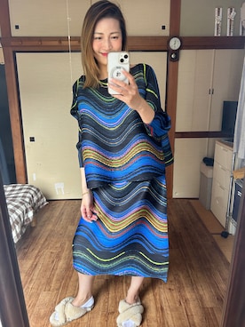 「PLEATS PLEASE（プリーツプリーズ）のアイテム（トップス）」を使った、yoyoさん（レディース・168cm）の秋コーディネート