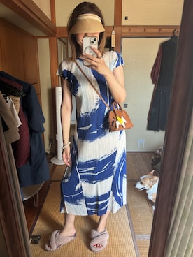 「PLEATS PLEASE（プリーツプリーズ）のアイテム」を使った、yoyoさん（レディース・168cm）の夏コーディネート