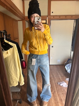 「アイテム（モカシン/デッキシューズ）」を使った、yoyoさん（レディース・168cm）の秋コーディネート