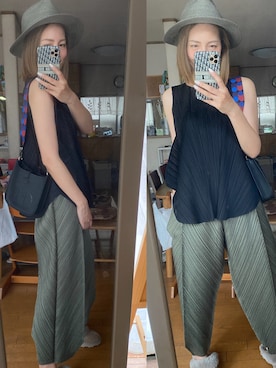 「ISSEY MIYAKE（イッセイミヤケ）のアイテム（その他トップス）」を使った、yoyoさん（レディース・168cm）の夏コーディネート