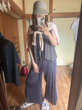 「PLEATS PLEASE（プリーツプリーズ）のアイテム」を使った、yoyoさん（レディース・168cm）の夏コーディネート