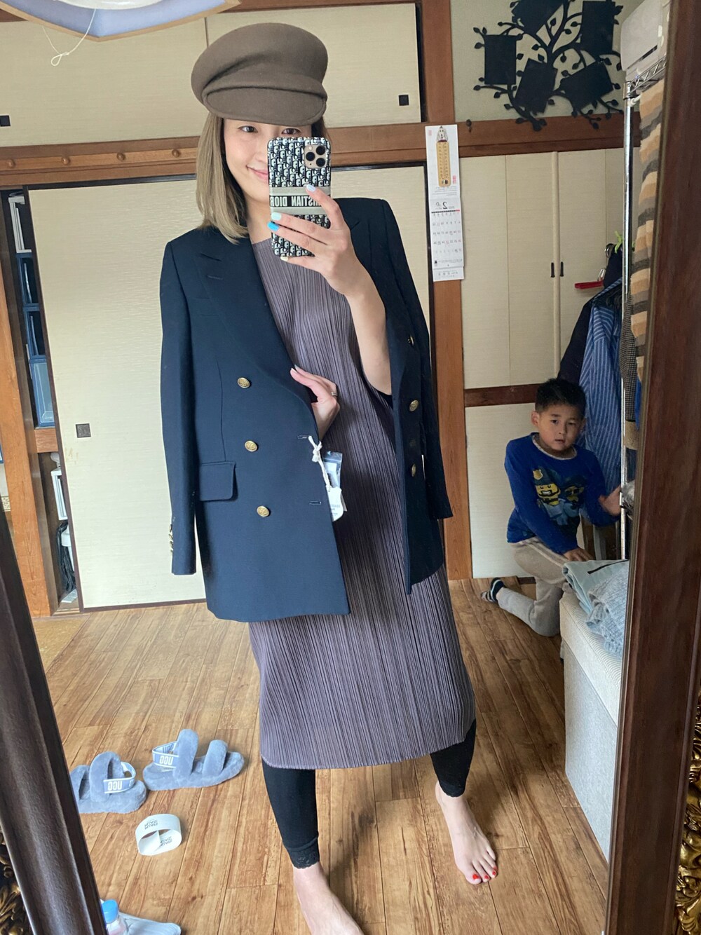 「CA4LAのALABASTER G2（キャスケット、イエロー系）」を使った、yoyoさん（レディース・168cm）の春コーディネートの1枚目の写真