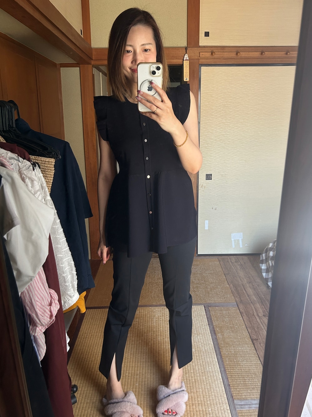 「m.i.dのアイテム（トップス、ブルー系）」を使った、yoyoさん（骨格ナチュラル・レディース・168cm）の夏コーディネートの1枚目の写真