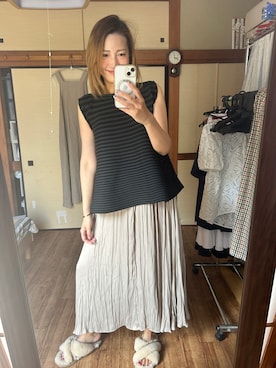 「PLEATS PLEASE（プリーツプリーズ）のアイテム（トップス）」を使った、yoyoさん（レディース・168cm）の秋コーディネート