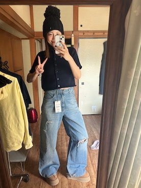 「アイテム（モカシン/デッキシューズ）」を使った、yoyoさん（レディース・168cm）の秋コーディネート