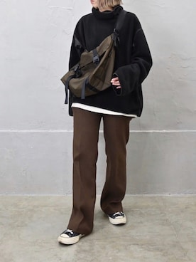 「ブラウン×ブラック」｜RICOさん（レディース・155cm）の秋コーディネート