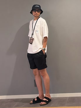 「アイテム（サングラス）」を使った、BT4.0さん（メンズ・172cm）の夏コーディネート