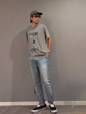 「VANS（バンズ）のVANS ヴァンズ ERA エラ V95CF  BLACK（スニーカー、ブラック系）」を使った、BT4.0さん（メンズ・172cm）の夏コーディネート