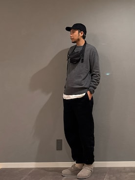 「アイテム（サンダル）」を使った、BT4.0さん（メンズ・172cm）の冬コーディネート