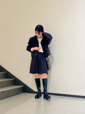 「ショートパンツ」｜「アイテム（その他アウター）」を使った、すーさん（レディース・155cm）の秋コーディネート