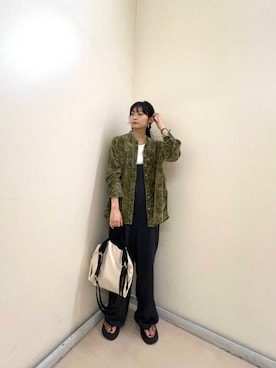 「アイテム（オールインワン・サロペット、グレー系）」を使った、すーさん（レディース・155cm）の秋コーディネート