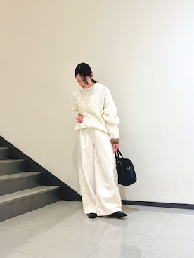 「アイテム（ボストンバッグ、グレー系）」を使った、すーさん（レディース・155cm）の秋コーディネート