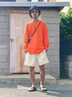 「Ocean Pacific（オーシャンパシフィック）の『別注』OCEAN PACIFIC×Sonny Label コーデュロイイージーショーツ（その他パンツ）」を使った、takuya.sさん（メンズ・171cm）の夏コーディネート