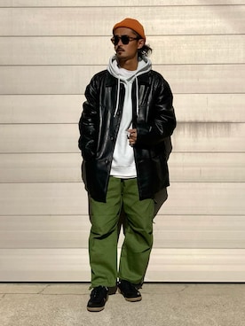 「サングラス」｜「アイテム（カバーオール）」を使った、takuya.sさん（メンズ・171cm）の冬コーディネート