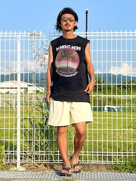 「G.O.C（ジーオーシー）のアイテム（タンクトップ）」を使った、takuya.sさん（メンズ・171cm）の夏コーディネート