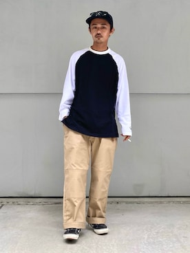 「G.O.C（ジーオーシー）のアイテム（トップス）」を使った、takuya.sさん（メンズ・171cm）の秋コーディネート