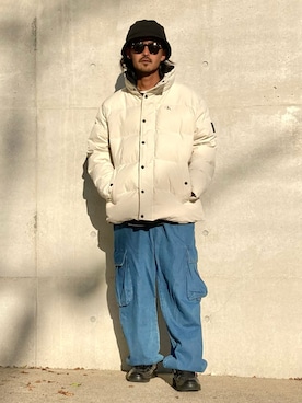 「G.O.C（ジーオーシー）のアイテム（カーゴパンツ）」を使った、takuya.sさん（メンズ・171cm）の秋コーディネート