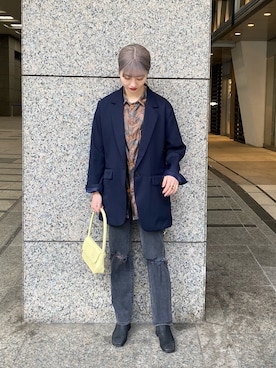 rio  shimizuさんの「MAISON EUREKA SQUARE TOE SHORT BOOTS」を使ったコーディネート