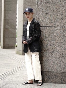 「TODAYFUL（トゥデイフル）のアイテム（ジャケット/アウター）」を使った、rio  shimizuさん（レディース・164cm）の夏コーディネート