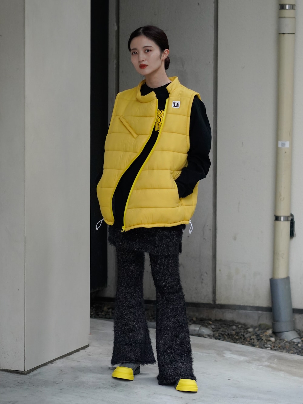 AIMÉ LEON DORE イエローダウンベスト AIME LEON DORE down vest ダウンベスト イエロー XXL