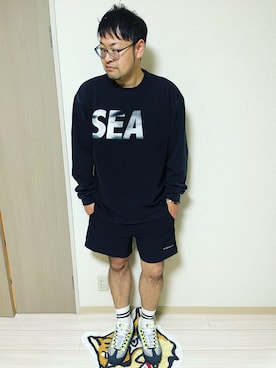 「NUMERALS（ヌメラルズ）のアイテム（パンツ）」を使った、sakuさん（メンズ・176cm）の春コーディネート