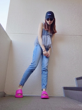 「LAKOLE（ラコレ）のアイテム（その他トップス）」を使った、NnF★K15さん（レディース・167cm）の夏コーディネート