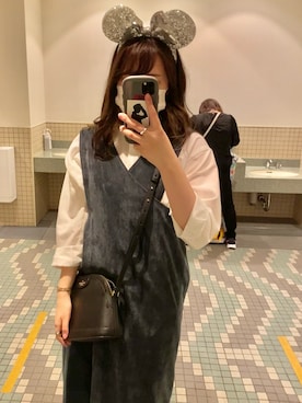 「ノーカラーシャツ」｜「アイテム（ワンピース/ドレス）」を使った、Nanamiさん（レディース・161cm）の秋コーディネート