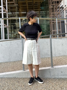 「厚底スニーカー」｜yumiさん（レディース・155cm・30代）の夏コーディネート
