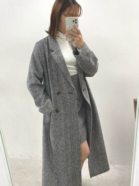 「one after another NICE CLAUP（ワンアフターアナザーナイスクラップ）のアイテム（チェスターコート）」を使った、Rino / 骨格ストレートさん（レディース・155cm）の秋コーディネート