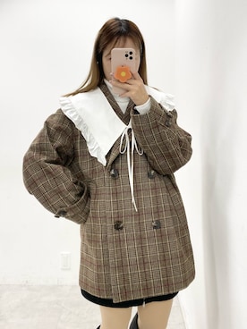 「one after another NICE CLAUP（ワンアフターアナザーナイスクラップ）のアイテム（ピーコート）」を使った、Rino / 骨格ストレートさん（レディース・155cm）の秋コーディネート