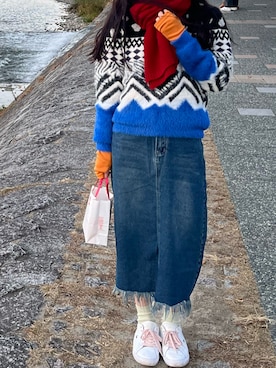 「Desigual（デシグアル）のアイテム（トップス）」を使った、kazunaさん（レディース・162cm）の秋コーディネート