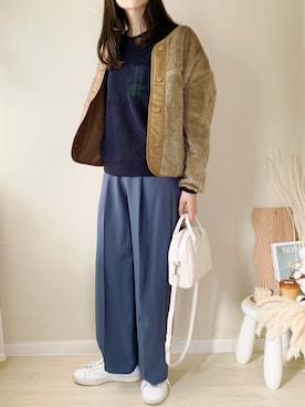 「URBAN RESEARCH Sonny Label（アーバンリサーチサニーレーベル）のアイテム（ブルゾン）」を使った、ももたさん（レディース・170cm）の冬コーディネート